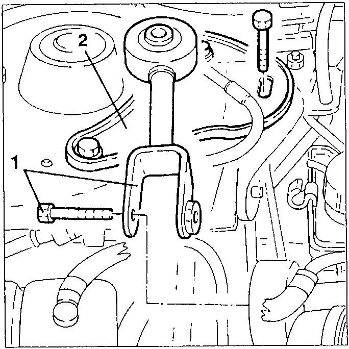 Engine reaction tie-rod and support removal