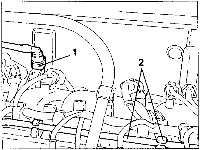 Fuel fume and coolant pipes disconnection