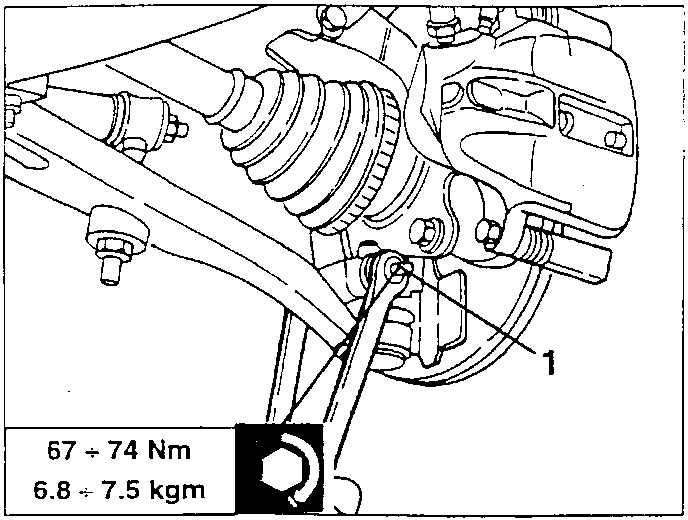 Wishbone attached to wheel upright with bolt 1
