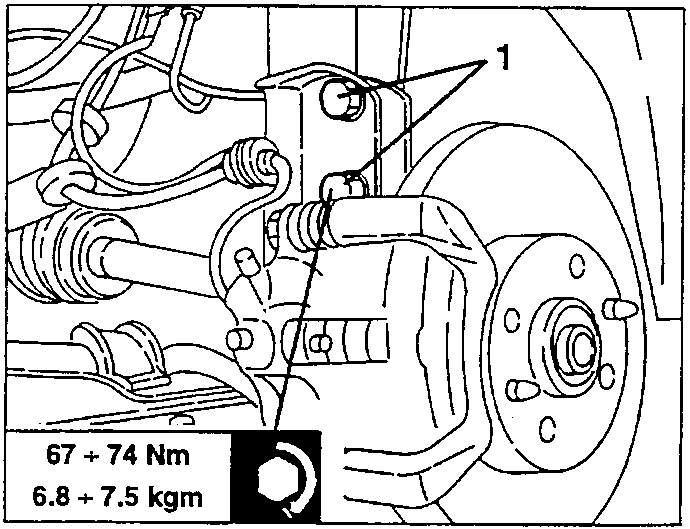 Wishbone removal diagram showing bolts and torque values