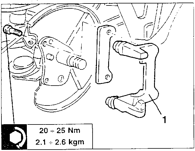 Brake caliper support with torque specifications