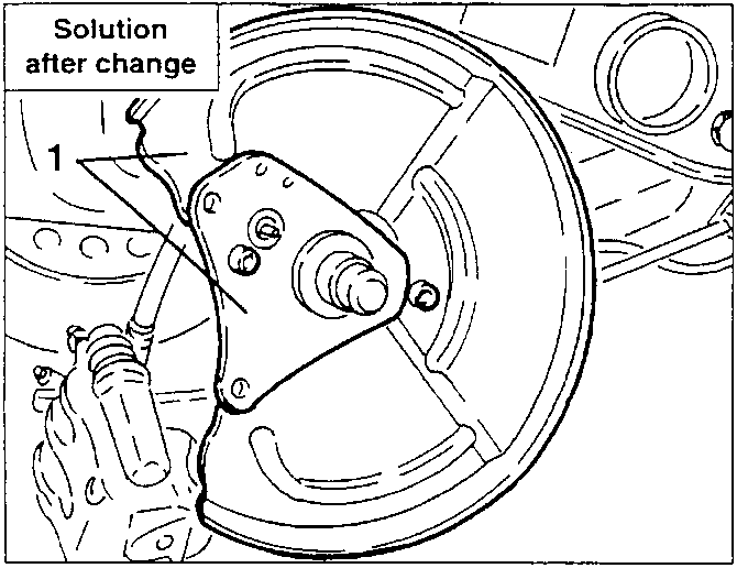 Brake disk guard and stiffener plate removal diagram