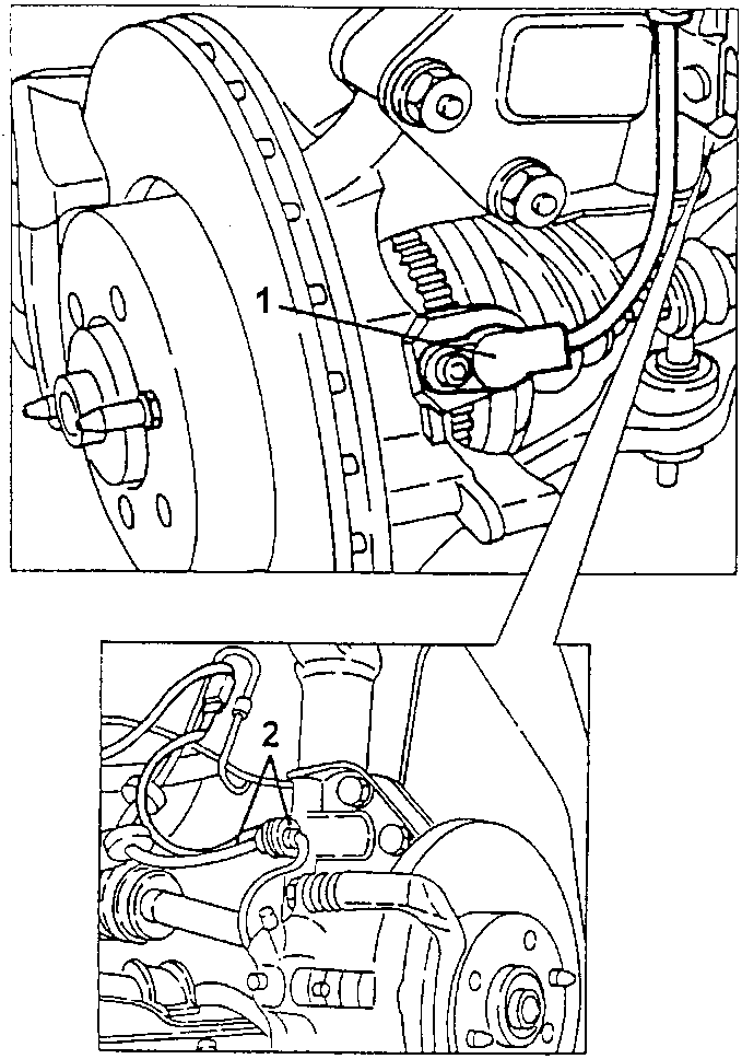Diagram showing removal of caulking and nut fastening axle shaft to wheel hub
