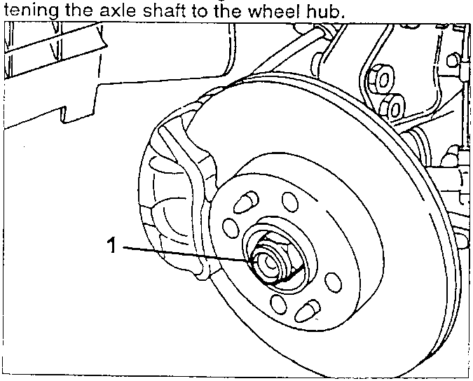 Illustrates axle shaft attachment to wheel hub assembly