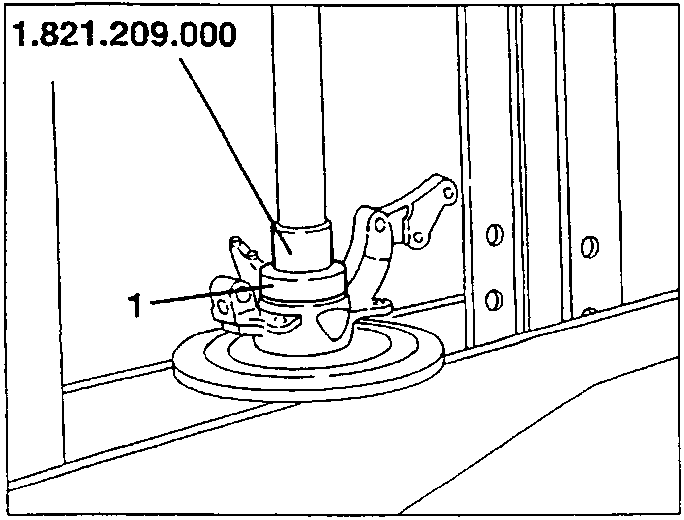 Inserting bearing into wheel upright using tool 1.821.209.000