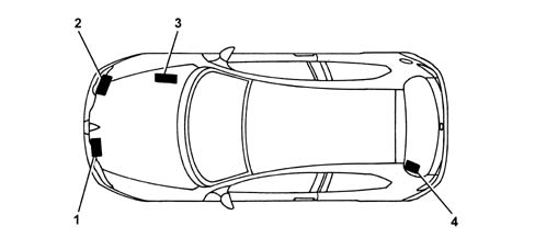 Positions of identification and bodyshell marking plates