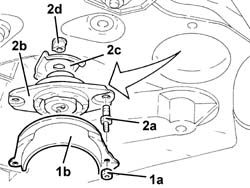 Power unit intermediate mount flexible block - replace