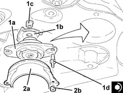 Power unit intermediate mount flexible block - replace