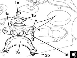 Power unit intermediate mount flexible block - replace