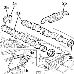 Camshaft in cylinder head - r r on vehicle