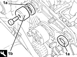 Camshaft in cylinder head - r r on vehicle
