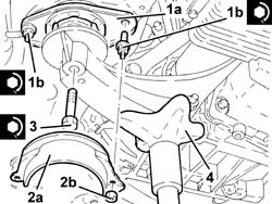 Power unit intermediate mount flexible block - replace