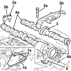 Camshaft in cylinder head - r r on vehicle