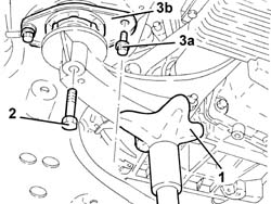 Power unit intermediate mount flexible block - replace