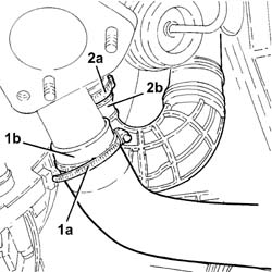 Variable geometry turbocharger exhaust manifold assembly sleeveleading to exhaust pipe r r
