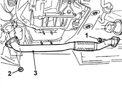 Exhaust pipe attachment to engine - r + r