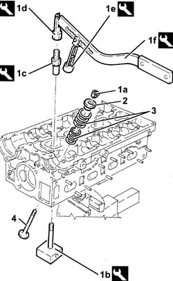 Single cylinder head, removed - overhaul