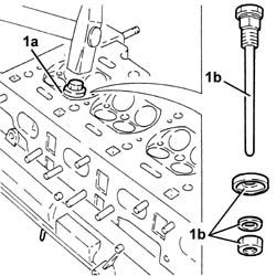 Single cylinder head, removed - overhaul