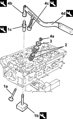 Single cylinder head, removed - overhaul