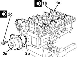 Single cylinder head, removed - overhaul
