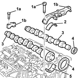 Camshaft in cylinder head - r r with head removed