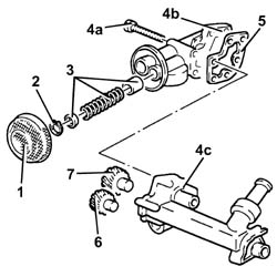 Engine oil pump, removed - check at bench