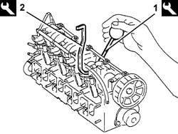 Single cylinder head, removed - overhaul