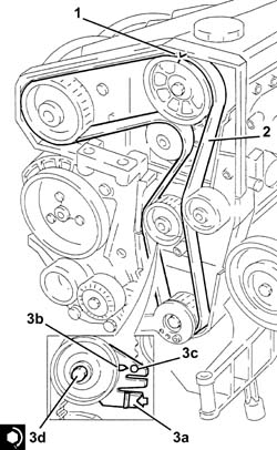 Toothed timing belt - r r with engine removed