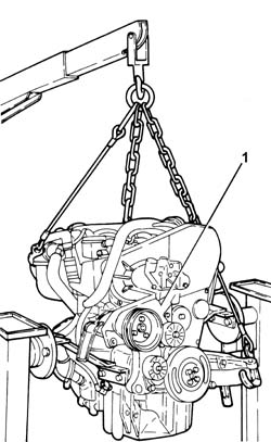Engine - position on stand and remove