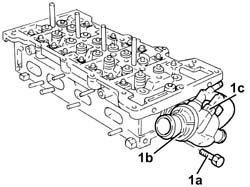 Thermostat unit - r + r with cylinder head removed