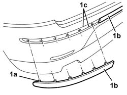 Protective moulding on rear bumper - r r