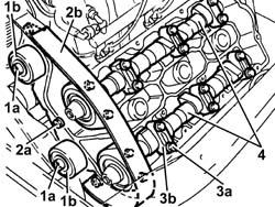 Camshafts in lh cylinder head - r r on vehicle