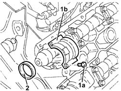 Front oil seals of l/h overhead camshaft - replace
