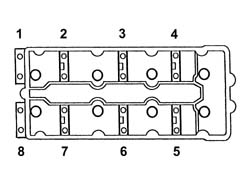 Front oil seals of l/h overhead camshaft - replace