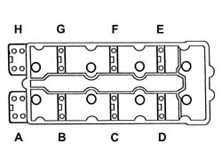 Front oil seal of r/h overhead camshafts - replace