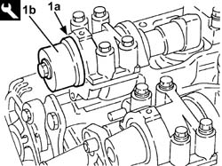Front oil seal of r/h overhead camshafts - replace