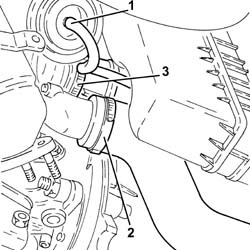 Variable geometry turbocharger exhaust manifold assembly sleeveleading to exhaust pipe r r