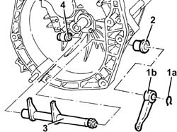 Thrust bearing linkage - r + r with gearbox removed