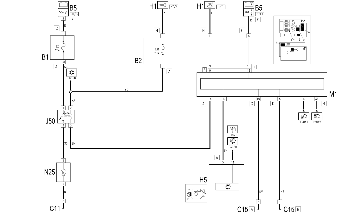 HEADLAMP WASHER - Wiring diagram