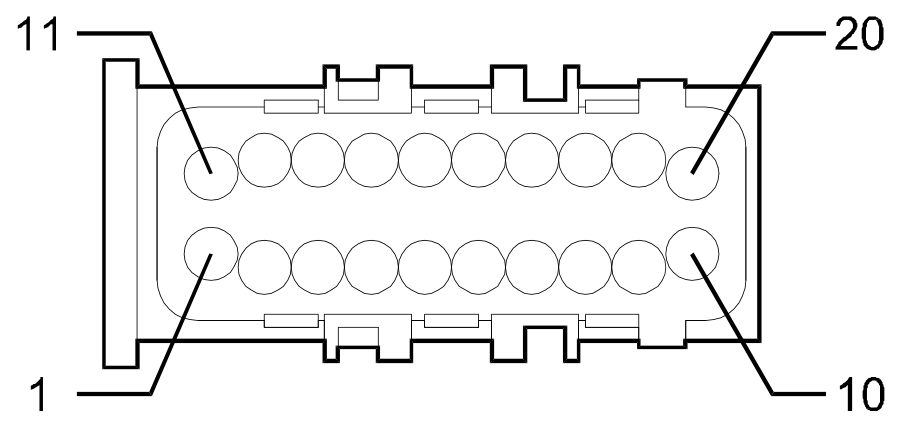 Connector D70, Driver's seat coupling