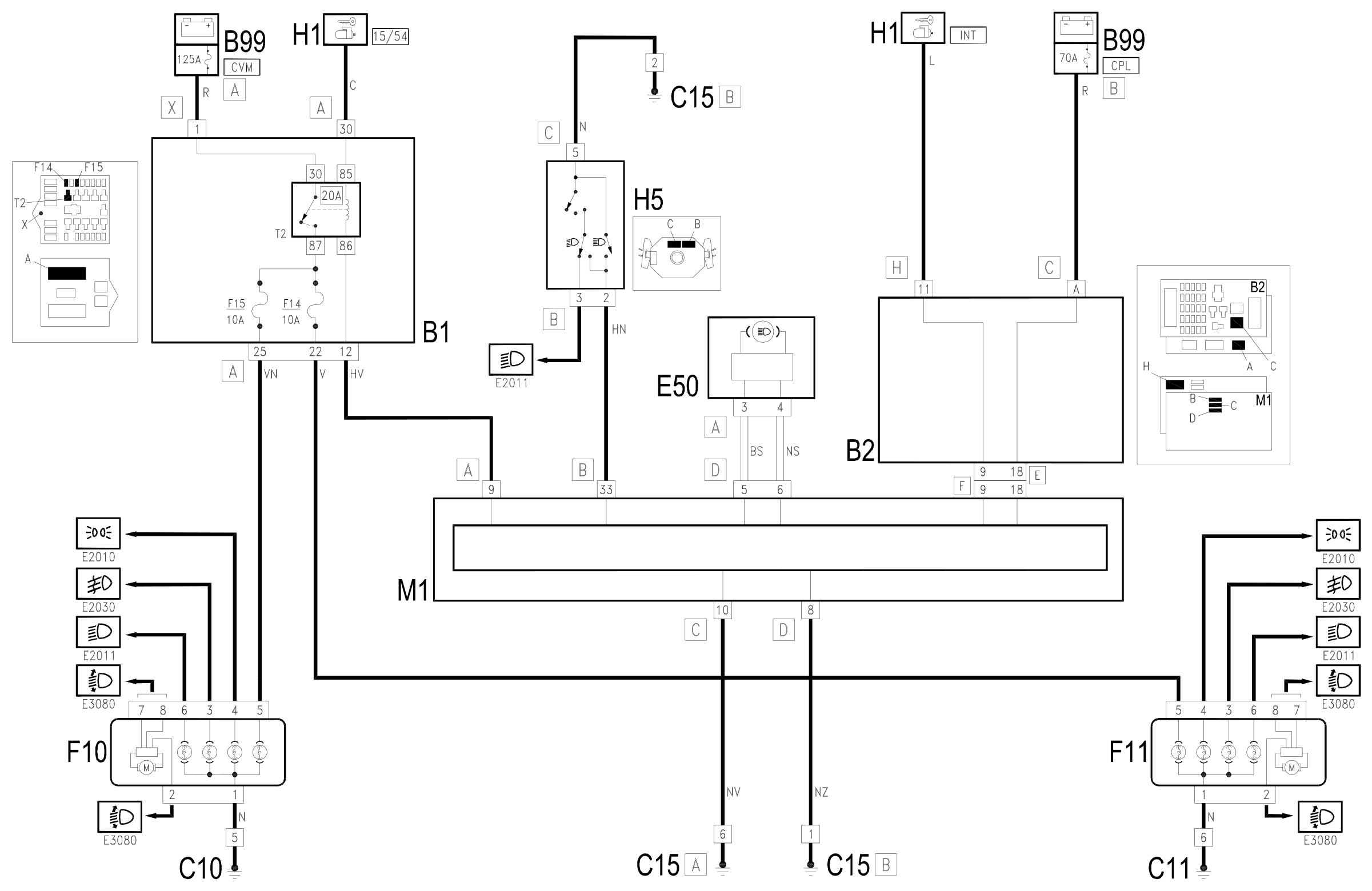 Wiring diagram E2012 MAIN BEAM