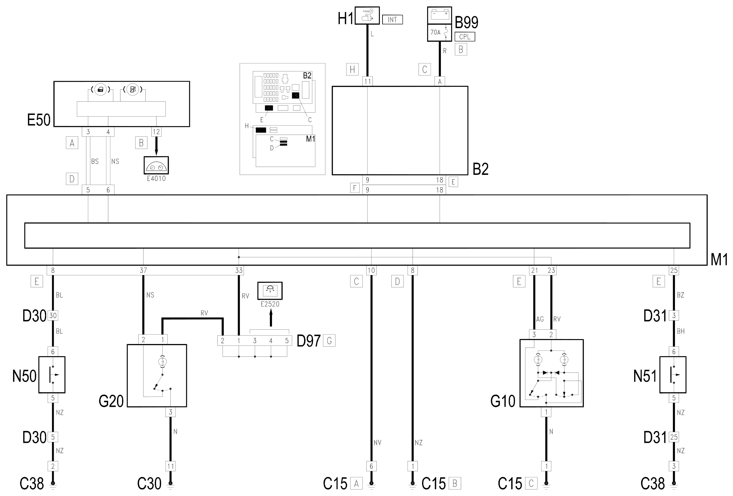 Wiring diagram E2510 ROOF LAMP