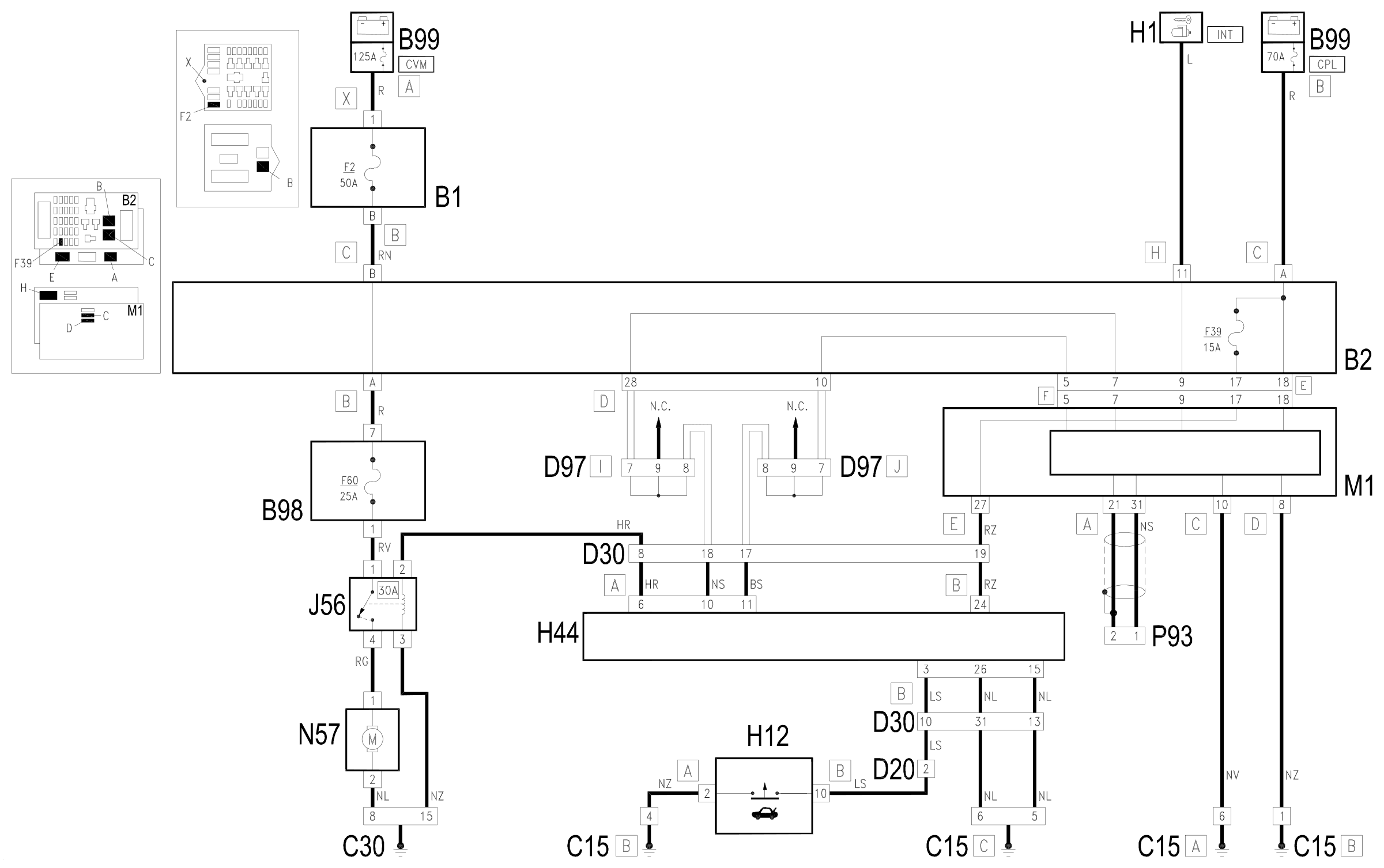 Wiring diagram E3046 BOOT OPENING