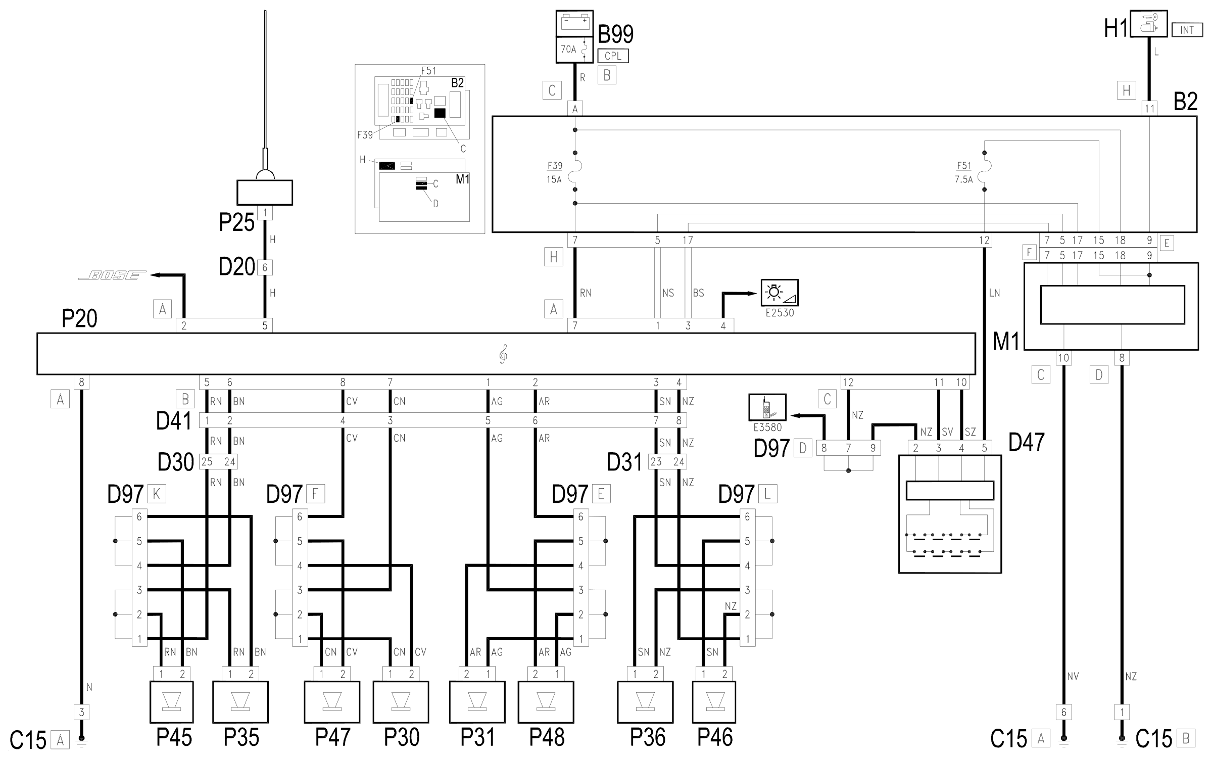Wiring diagram E3510 CAR RADIO