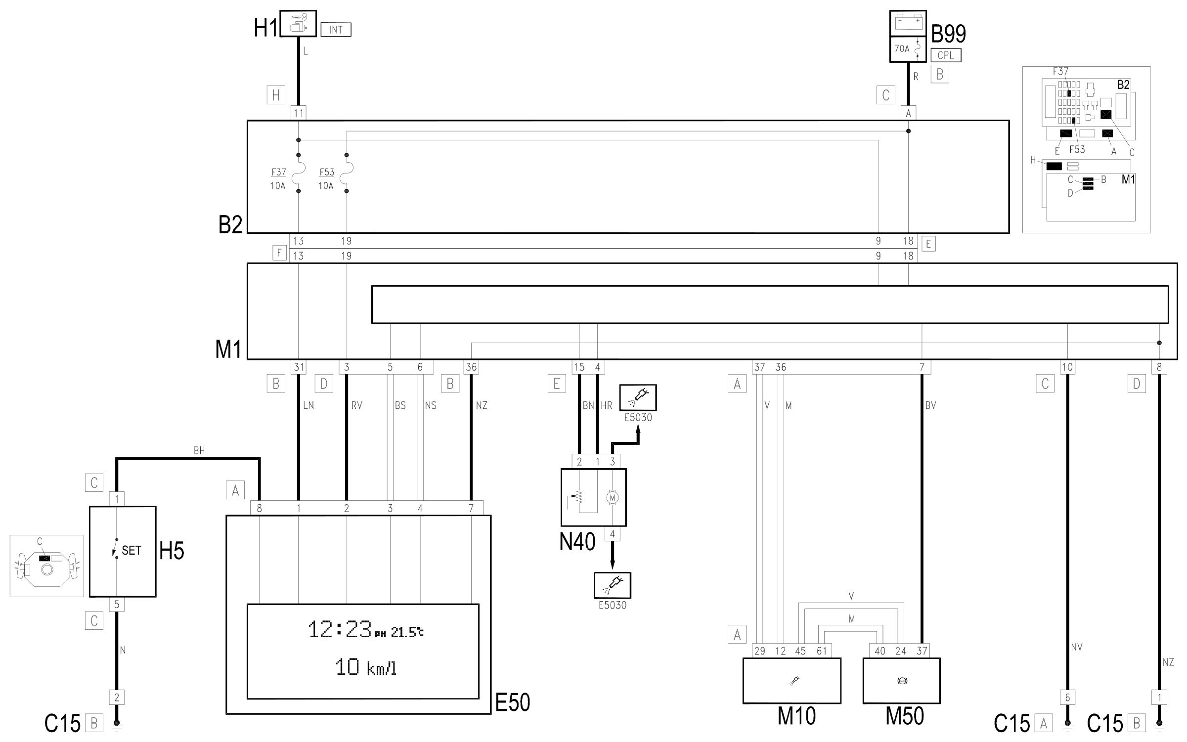 Wiring diagram E4080 TRIP COMPUTER