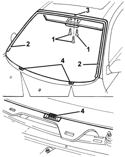 Windscreen glass r r including cleaning of housing