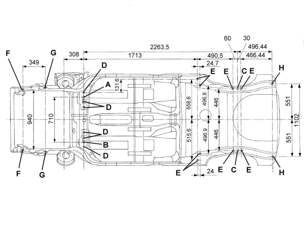 TYPICAL UNDERBODY DIMENSIONS