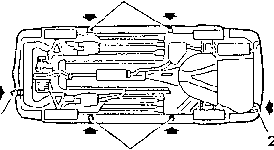 Top view of a tool kit with labeled parts 1, 2, and 3.