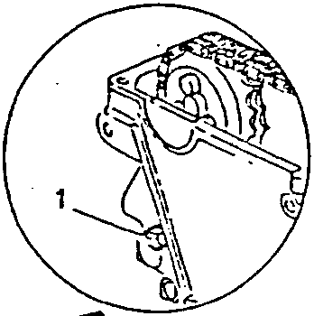 Close-up of chain tensioner adjustment