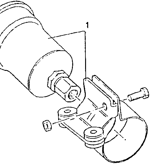 Fuel filter and clamp assembly diagram showing part 1